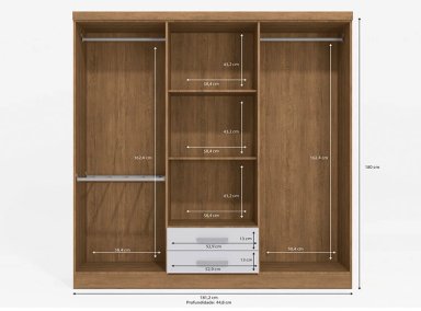 CLOSET YARDAS FREIJO S446 6 PUERTAS 2 CAJONES BLANCO - 3