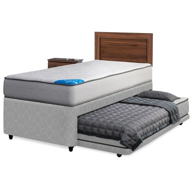 JUEGO DE DORMITORIO FLEX CAMA DIVAN URBANO URBAN 1 PLAZA BLANCO + SET ASTURIAS - 1