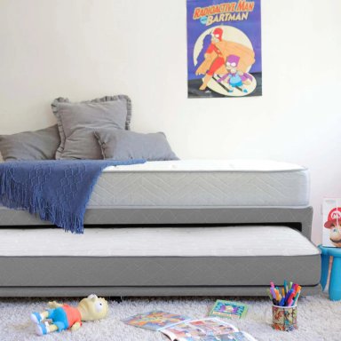 JUEGO DE DORMITORIO FLEX CAMA DIVAN URBANO URBAN 1 PLAZA BLANCO + SET ASTURIAS - 6