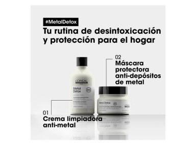 MASCARILLA CAPILAR LOREAL PROFESSIONNEL SUAVIDAD BRILLO METAL DETOX 250 ML CABELLO DAÑADO COLOR - 6