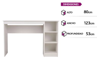ESCRITORIO CIC 2 REPISAS 123X53X80 CM BLANCO - 1