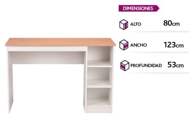 ESCRITORIO CIC 2 REPISAS BLANCO-OLMO ALPINO - 1