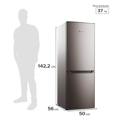REFRIGERADOR BOTTOM FREEZER MADEMSA MED165 173L FRIO DIRECTO ACERO - 2