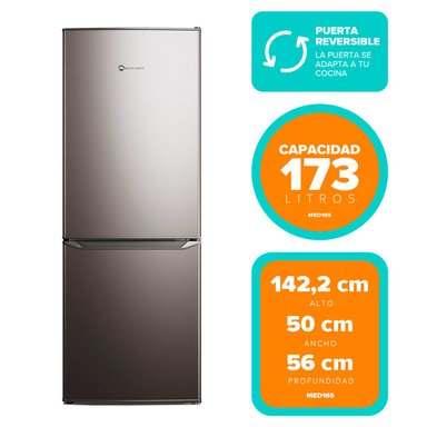 REFRIGERADOR BOTTOM FREEZER MADEMSA MED165 173L FRIO DIRECTO ACERO - 6