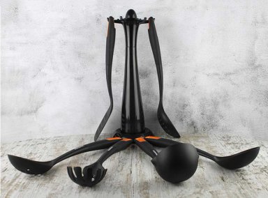 SET 7 UTENSILIOS COCINA MARMICOC SPRING NEGRO - 5