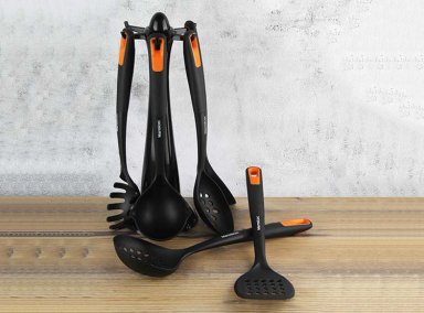 SET 7 UTENSILIOS COCINA MARMICOC SPRING NEGRO - 6
