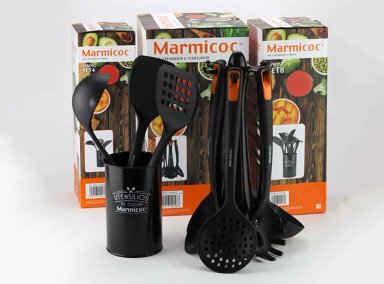 SET 7 UTENSILIOS COCINA MARMICOC SPRING NEGRO - 9