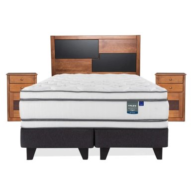 JUEGO DE DORMITORIO FLEX CAMA EUROPEA MAJESTIC MAJESTY BOX 2 PLAZAS + SET COLONIA - 1