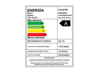 CALEFONT GAS LICUADO 10 LITROS TIRO FORZADO SENSOR DE MONÓXIDO DE CARBONO - 7