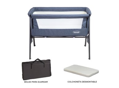 CUNA COLECHO BEBE EASY CON BOLSO AZUL BEBESIT - 5