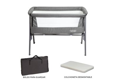 CUNA COLECHO BEBE EASY CON BOLSO GRIS BEBESIT - 4