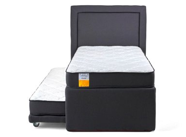 SET CAMA NIDO DRIMKIP 1.5 PLAZAS GRIS + RESPALDO - 1