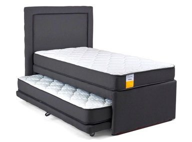 SET CAMA NIDO DRIMKIP 1.5 PLAZAS GRIS + RESPALDO - 2