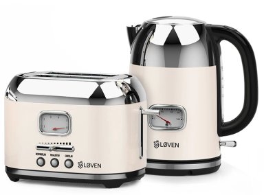 SET DE DESAYUNO LOVEN HERVIDOR RETRO KOKER + TOSTADOR RETRO BRODRISTER - 1
