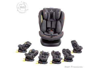 SILLA DE AUTO BEBE CONVERTIBLE SUPRA PREMIUM 360 ISOFIX GRIS - 8