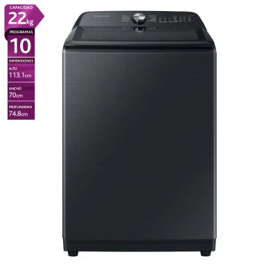 LAVADORA CARGA SUPERIOR SAMSUNG WA22A8370GV 22KG NEGRO - 1