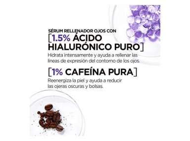 SERUM OJOS LOREAL DERMO EXPERTISE REVITALIFT 0.025 ÁCIDO HIALURÓNICO + CAFEÍNA 20 ML - 3