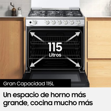 COCINA A GAS SAMSUNG NX52A7422CS 5 PLATOS GRIS - 6