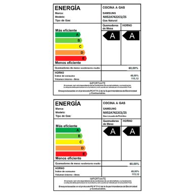 COCINA A GAS SAMSUNG NX52A7422CS 5 PLATOS GRIS - 10