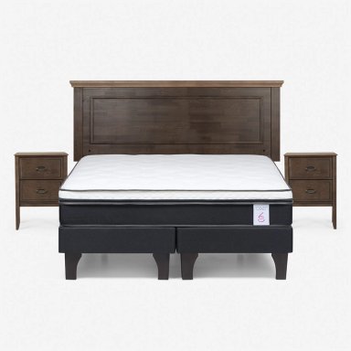 JUEGO DE DORMITORIO ROSEN CAMA EUROPEA NEW STYLE 6 BD 2 PLAZAS + SET ANNA - 1