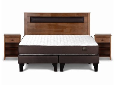 JUEGO DE DORMITORIO ROSEN CAMA EUROPEA ERGO T BD 2 PLAZAS + SET FERRARA - 1