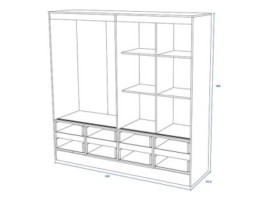 CLOSET CIC MAULE BLANCO 8C 4P - 5