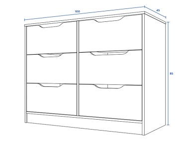 COMODA CIC OLMO BLANCO 6C - 5