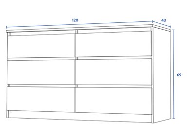 COMODA CIC NORDICA OLMO BLANCO 6C - 5