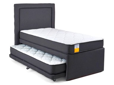 SET CAMA NIDO DRIMKIP FUNCIONAL 1 PLAZA GRIS + RESPALDO - 1