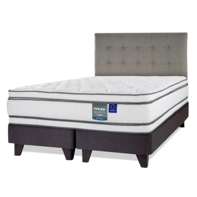 JUEGO DE DORMITORIO FLEX CAMA EUROPEA MAJESTY BD 2 PLAZAS + RESPALDO DESIGN GRIS - 2