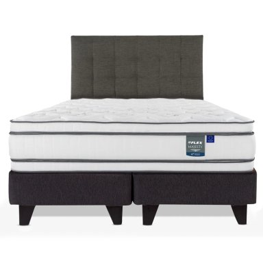 JUEGO DE DORMITORIO FLEX CAMA EUROPEA MAJESTY KING + RESPALDO DESIGN GRAFITO - 1