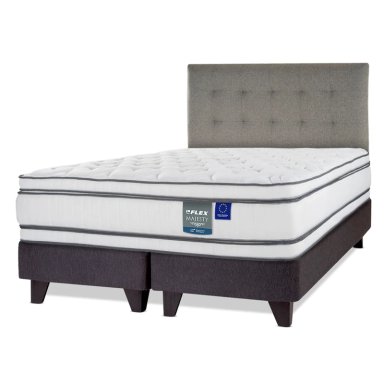 JUEGO DE DORMITORIO FLEX CAMA EUROPEA MAJESTY SÚPER KING + RESPALDO DESIGN GRIS - 2