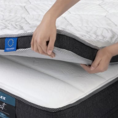 CUBRECOLCHON TOPPER FLEX 1 PLAZA BLANCO LISO SALUS - 6