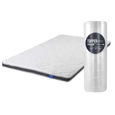 CUBRECOLCHON TOPPER FLEX 1.5 PLAZAS BLANCO LISO SALUS BOX - 2