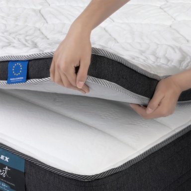 CUBRECOLCHON TOPPER FLEX 2 PLAZAS BLANCO LISO SALUS BOX - 6