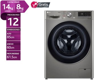LAVADORA SECADORA LG WD14VVC4S6C 14KG 8KG PLATA - 1
