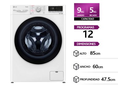 LAVADORA SECADORA LG WD9WVC4S6 9KG 5KG BLANCO - 1