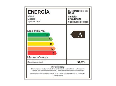 ENCIMERA GAS SINDELEN 2 PLATOS CEG-4250IN - 5