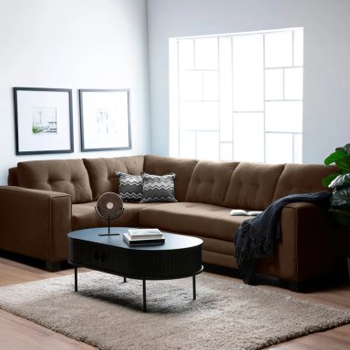 SOFÁ SECCIONAL LIVING FACTORY DUBAI IZQUIERDO 5 CUERPOS FELPA - 1