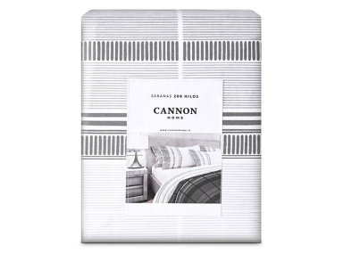 JUEGO DE SÁBANAS CANNON EXPRESS KING 200 HILOS GRIS ESTAMPADO - 4
