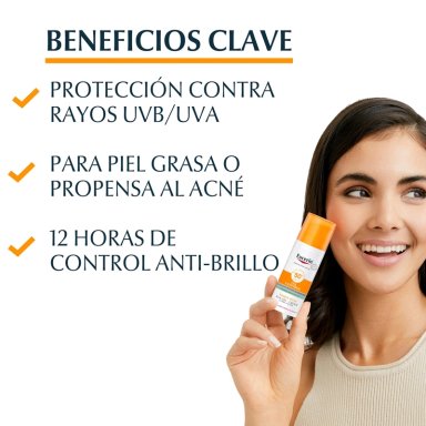 PROTECTOR SOLAR FACIAL EUCERIN CREMA GEL SUN FACE TOQUE SECO SPF 50+ 50 ML - 3