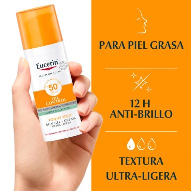 PROTECTOR SOLAR FACIAL EUCERIN CREMA GEL SUN FACE TOQUE SECO SPF 50+ 50 ML - 4