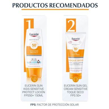 PROTECTOR SOLAR FACIAL EUCERIN CREMA GEL SUN FACE TOQUE SECO SPF 50+ 50 ML - 7