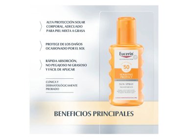 PROTECTOR SOLAR CORPORAL EUCERIN SPRAY TRANSPARENTE SPF 50+ 200 ML - 2