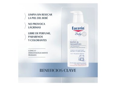 LIMPIADOR 2 EN 1 EUCERIN BABY BAÑO Y SHAMPOO 400 ML - 2