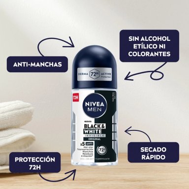 DESODORANTE NIVEA MEN INVISIBLE BLACK & WHITE ROLL ON 50 ML - 3