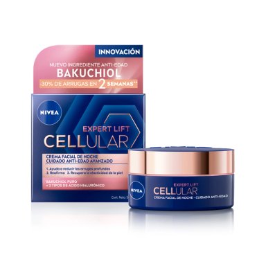CREMA NIVEA GEL ANTIEDAD NOCHE HYALURON CELLULAR FILLER ELASTICIDAD & ANTIGRAVEDAD 50 ML - 1