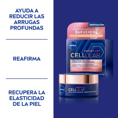 CREMA NIVEA GEL ANTIEDAD NOCHE HYALURON CELLULAR FILLER ELASTICIDAD & ANTIGRAVEDAD 50 ML - 4