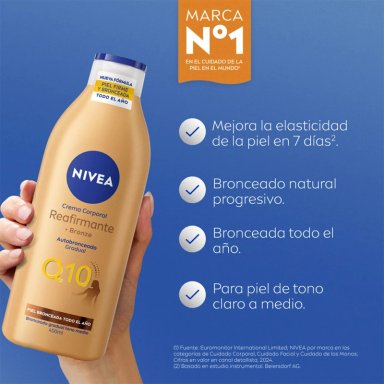 LOCION CORPORAL NIVEA HIDRATANTE Q10 REAFIRMANTE + AUTOBRONCEANTE 400 ML - 3