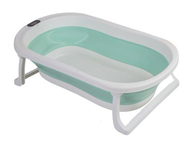 BAÑERA BEBE JELLY PLEGABLE CON HAMACA Y TERMÓMETRO VERDE - 2